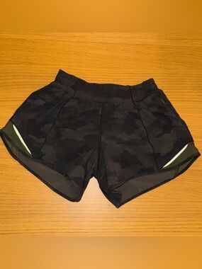 lululemon athletica Black Camo Athletic Shorts with Reflective Trim